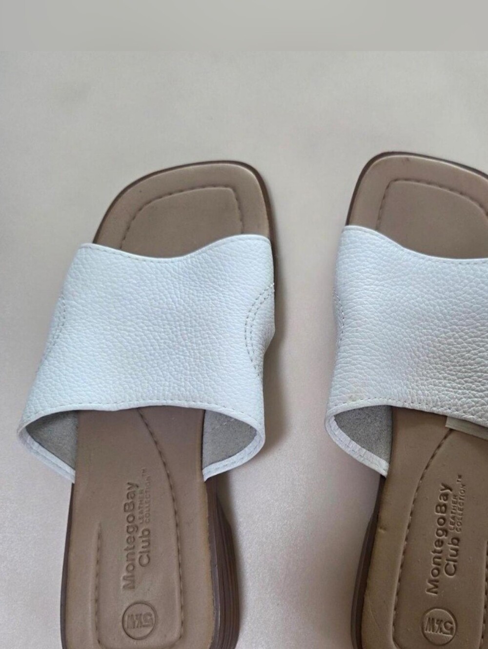 Vintage 90's Minimalist Leather Slides Made In Brazil